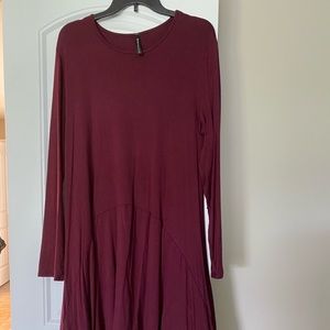 Burgandy Long Sleeve Dress